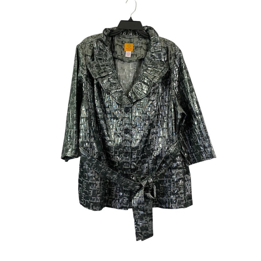 Ruby Rd. Women's Slithering Metallic Silver Cardi… - image 1